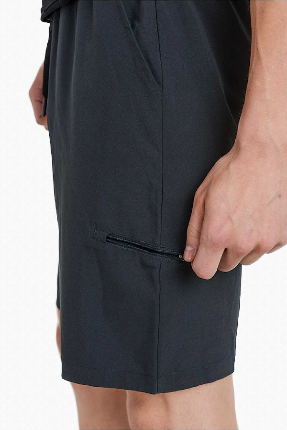 Active Drawstring Shorts with Zippered Pouch