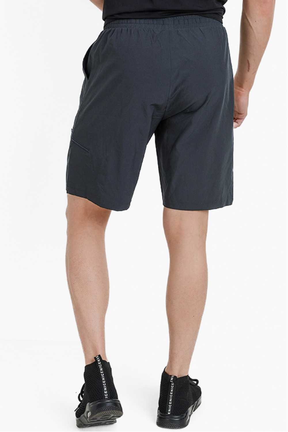 Active Drawstring Shorts with Zippered Pouch
