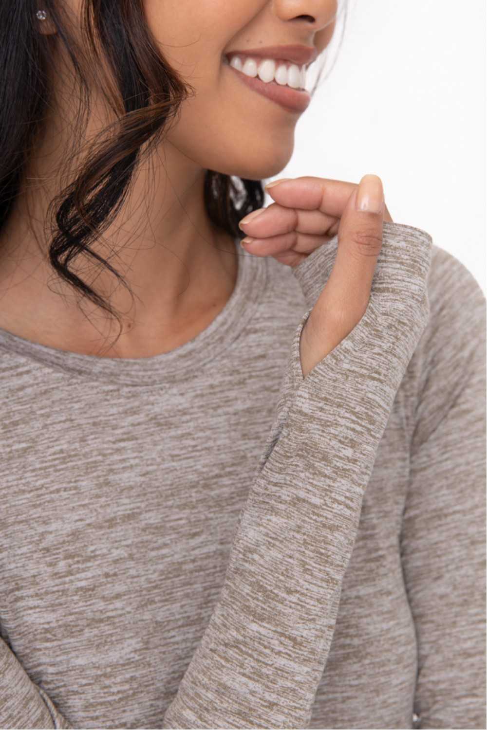 Active Long Sleeve Pullover with Thumb Holes