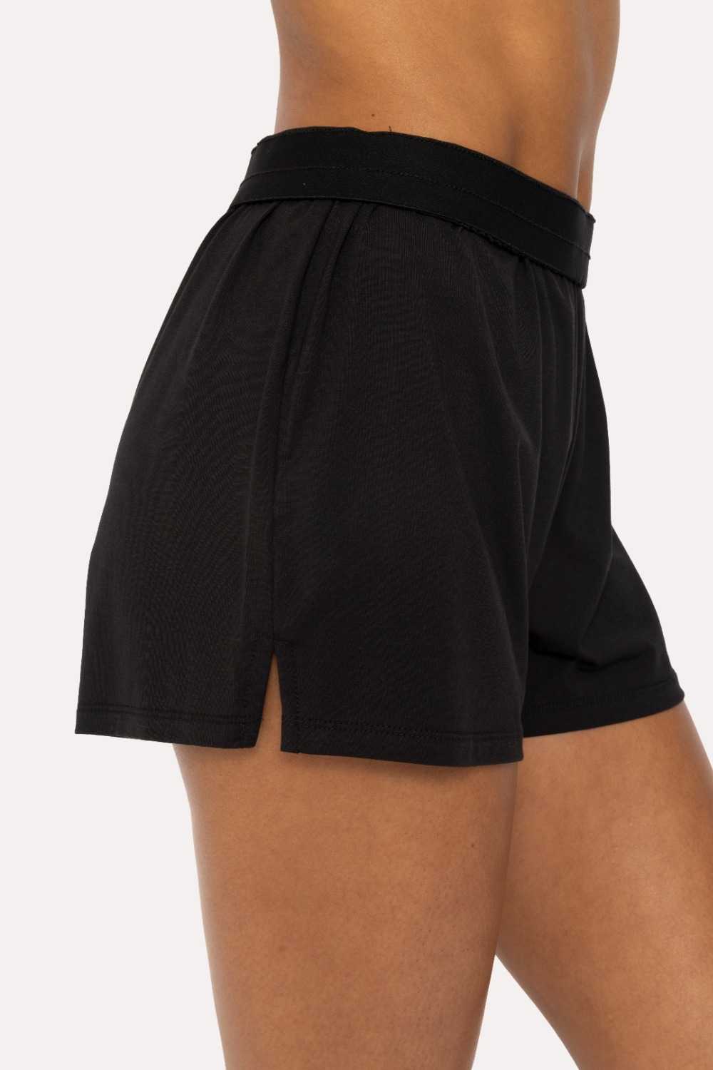 Air Essentials Foldover Waist Mini Lounge Shorts Black