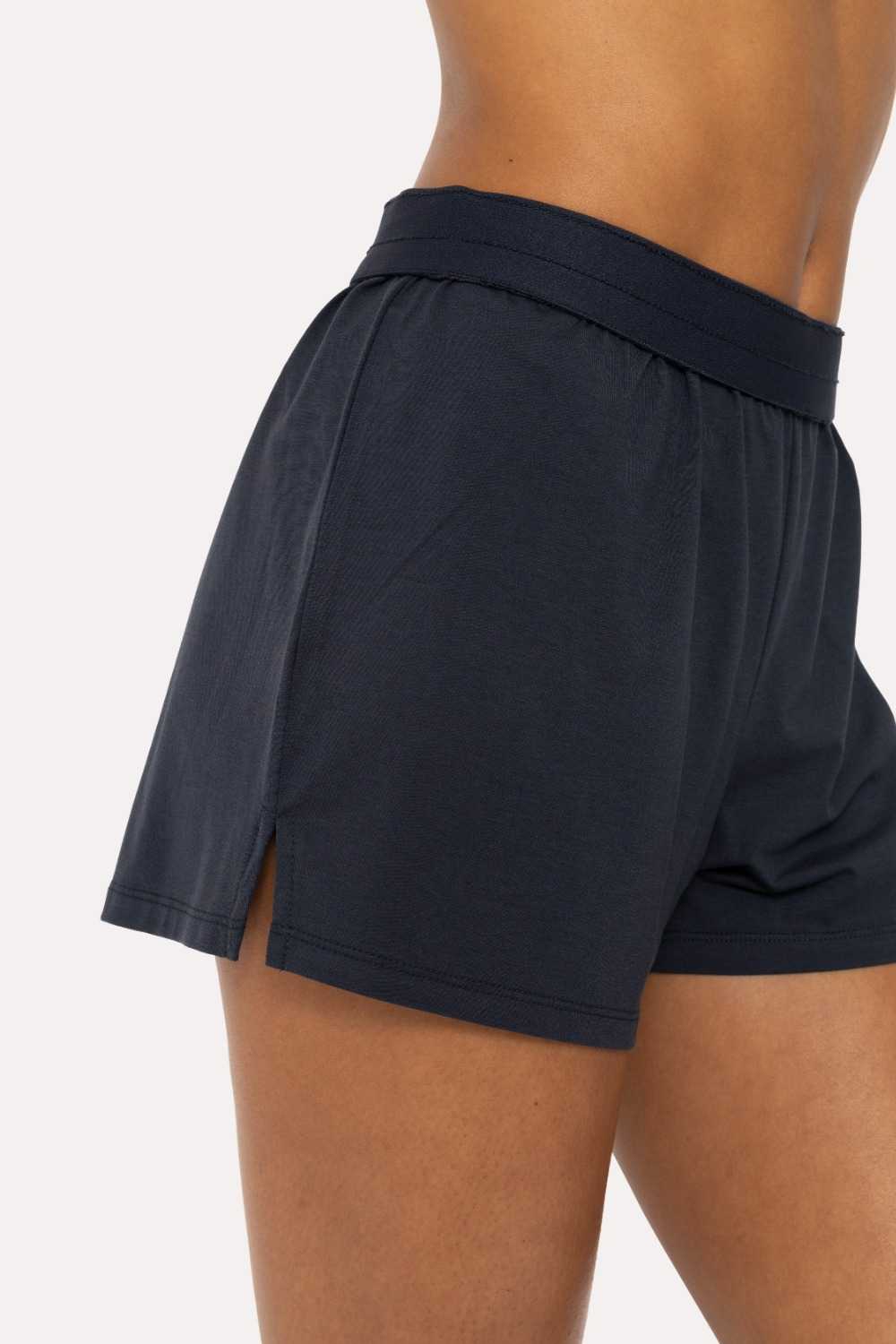 Air Essentials Foldover Waist Mini Lounge Shorts Navy
