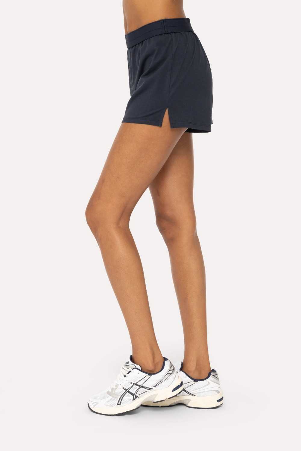 Air Essentials Foldover Waist Mini Lounge Shorts Navy