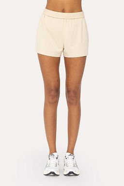 Air Essentials Foldover Waist Mini Lounge Shorts Oat milk