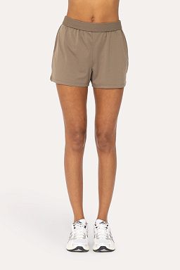 Air Essentials Foldover Waist Mini Lounge Shorts Olive