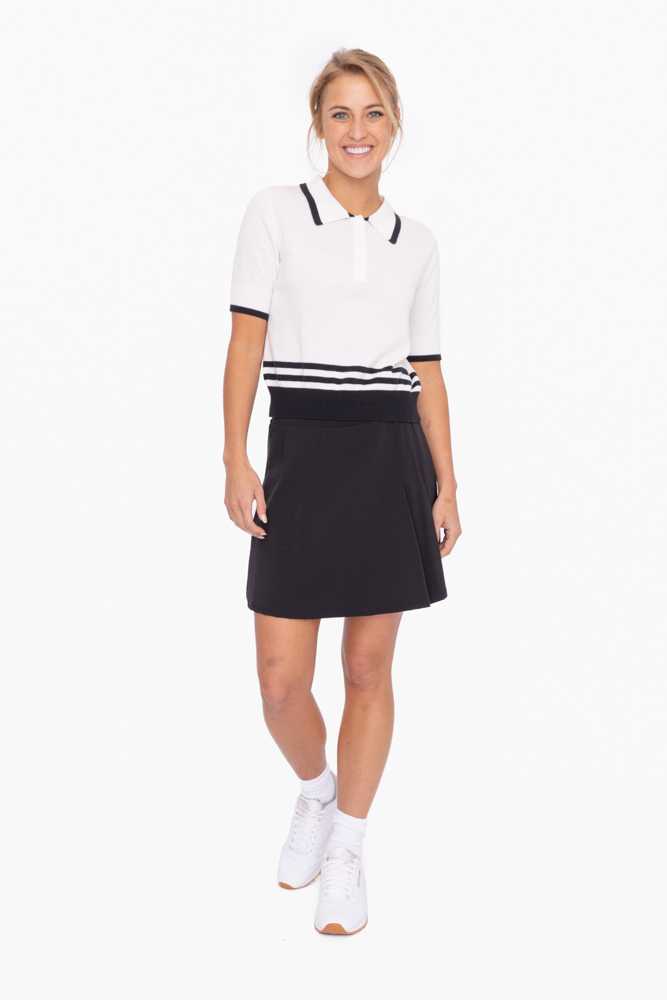 Back Pleated Tennis Skirt Black