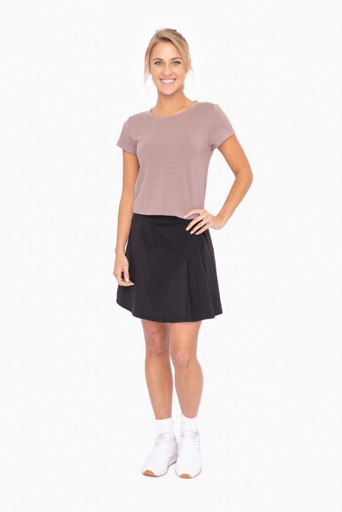 Back Pleated Tennis Skirt Black