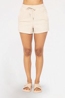 Bermuda Shorts with Tie Waist Tan