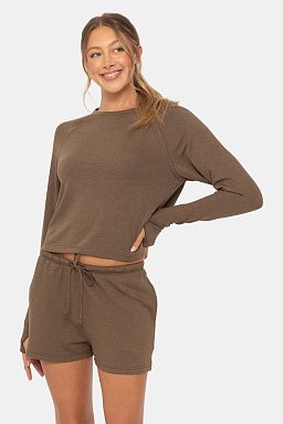 Boxy Raglan Lounge Long Sleeve Java