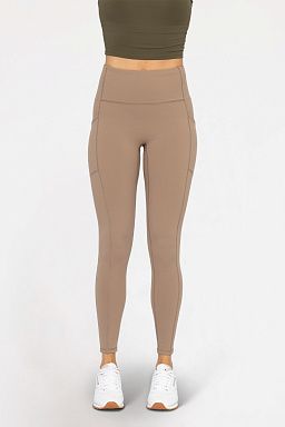 BRONZE Newport No Front Seam Lycra-Blend Swoop Leggings Pinecone