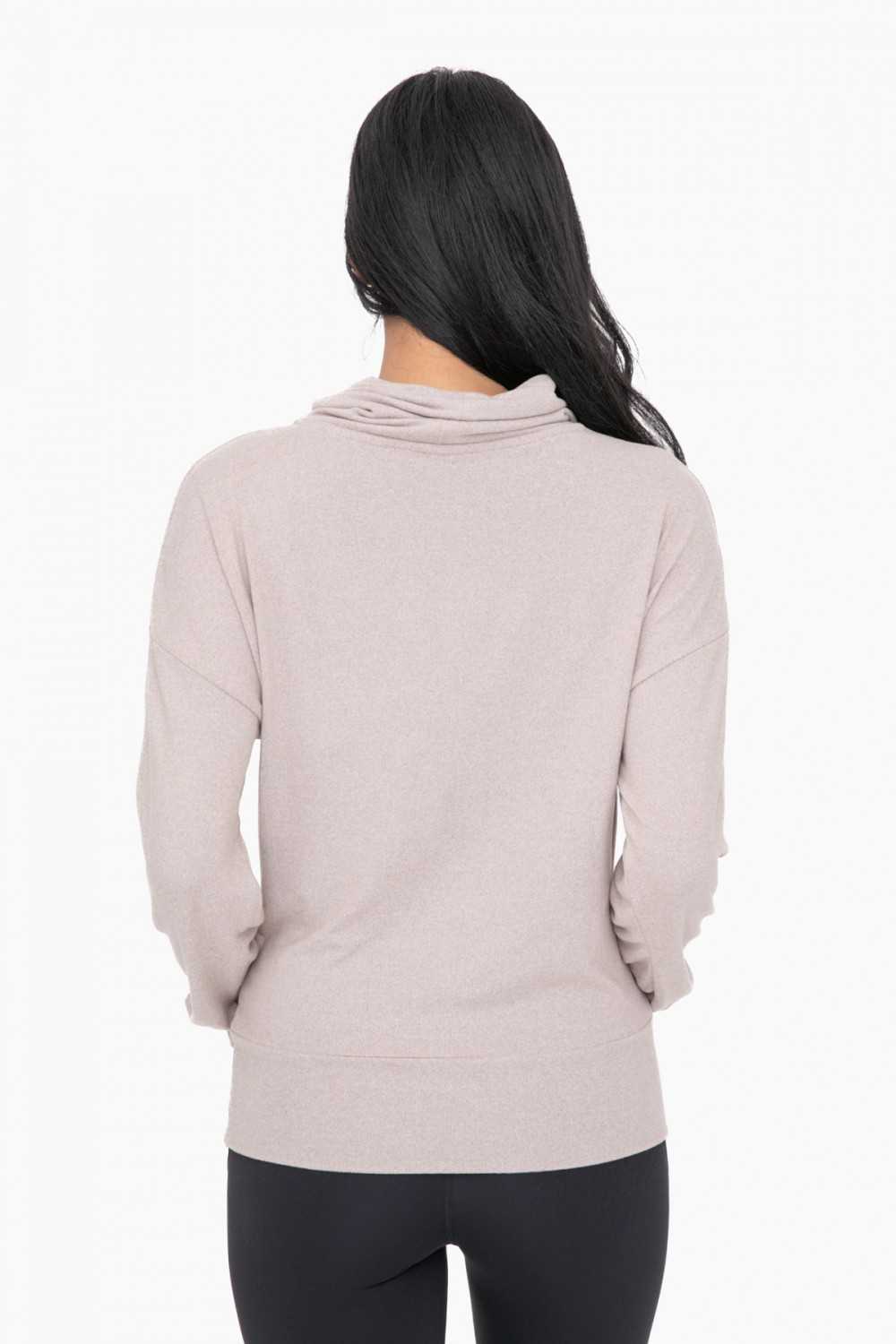 Brushed Cowl Neck Lounge Pullover