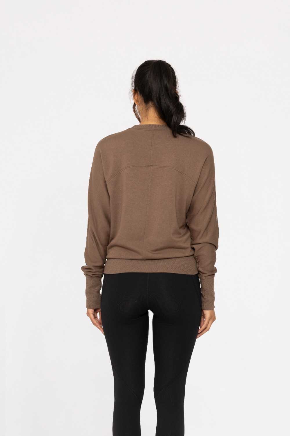 Brushed Dolman Sleeve Crew Neck Java