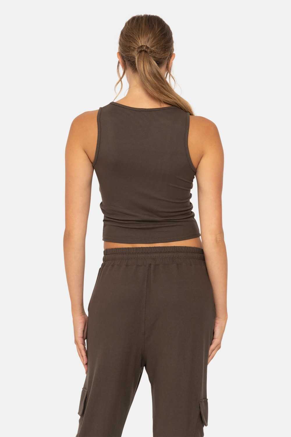 Brushed Hacci Lounge Tank Top Dark olive