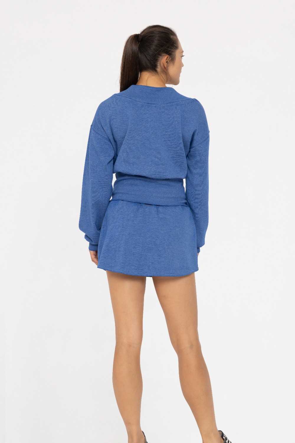 Burned Out Deep V-Neck Sweater Team blue