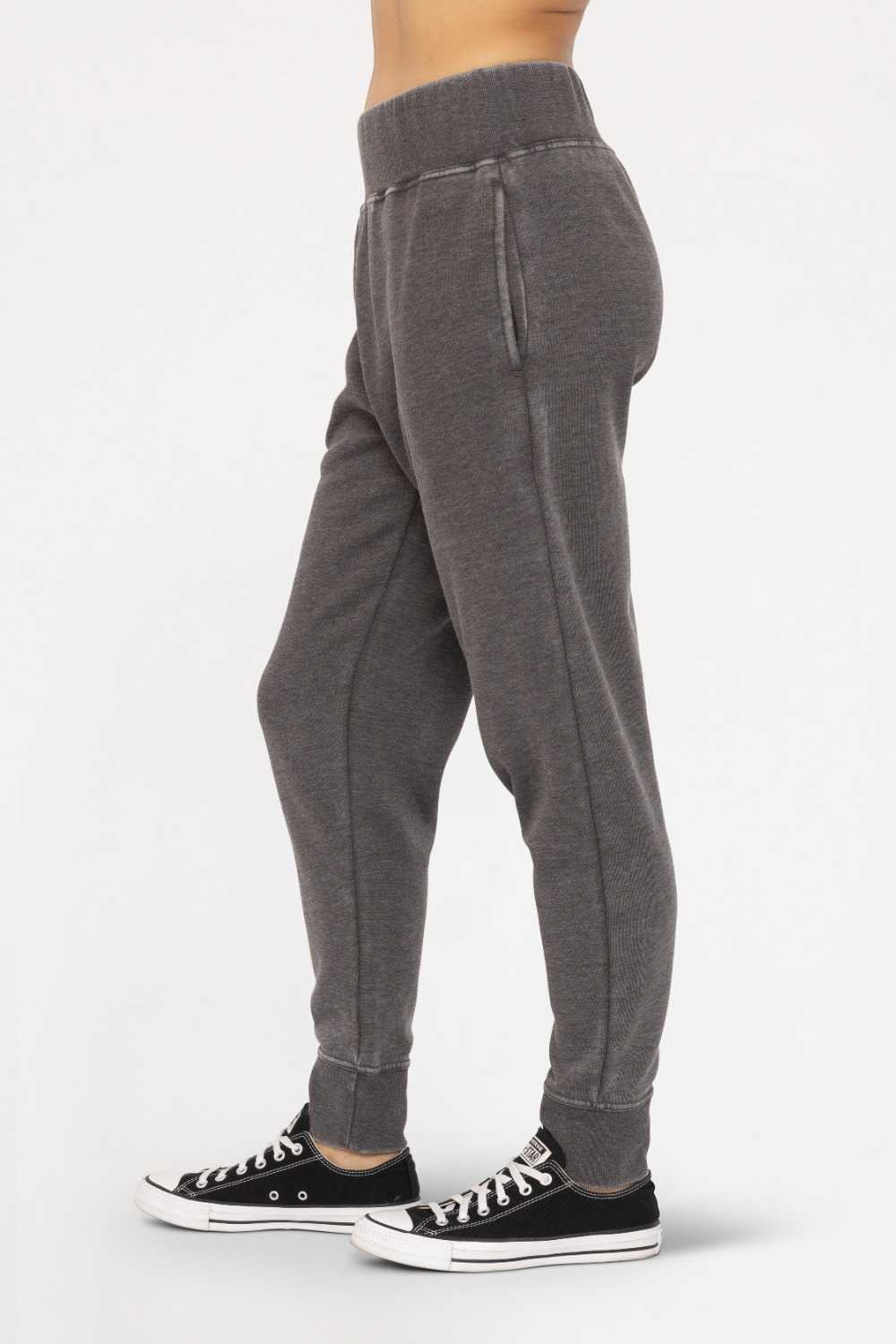 Burned Out Fleece Joggers Black
