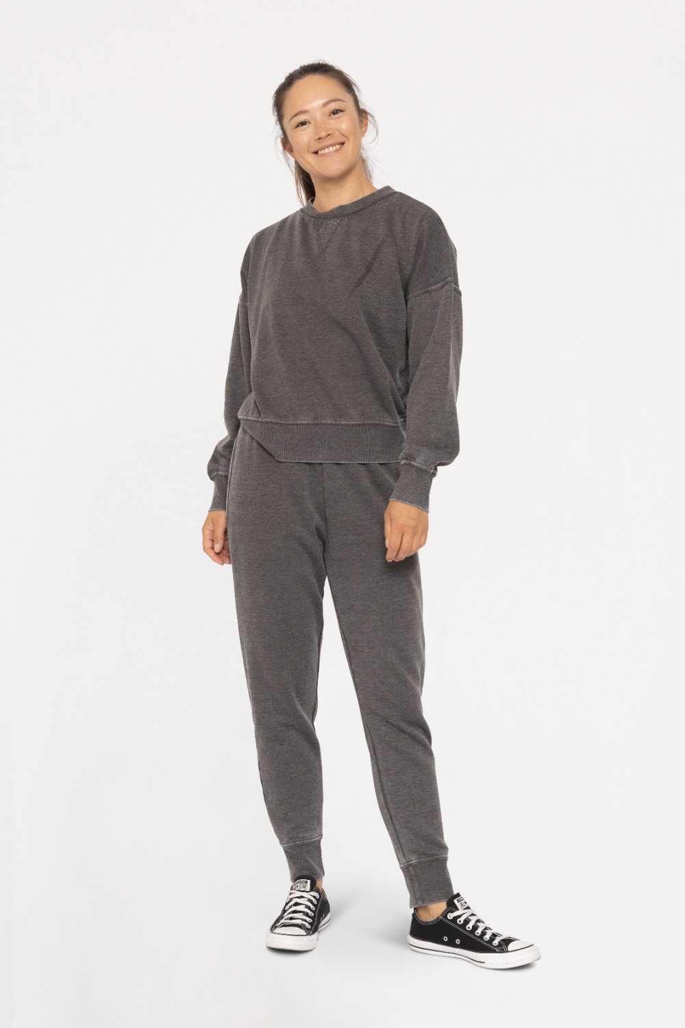 Burned Out Fleece Joggers Black