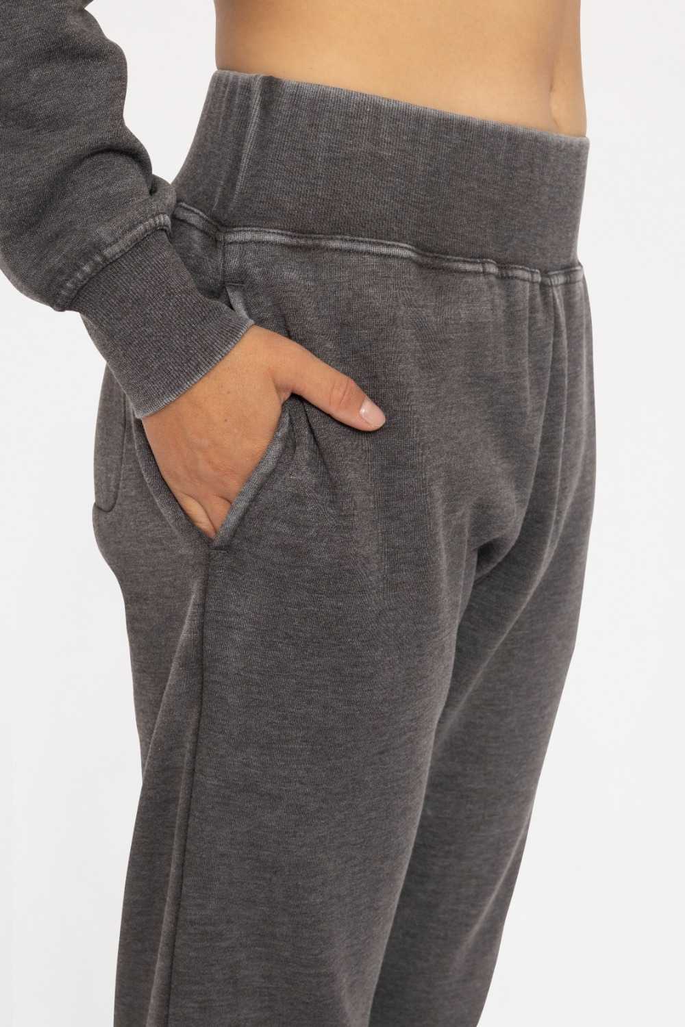 Burned Out Fleece Joggers Black