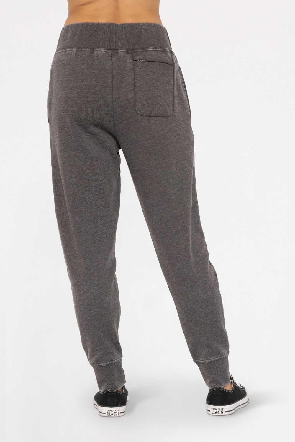 Burned Out Fleece Joggers Black