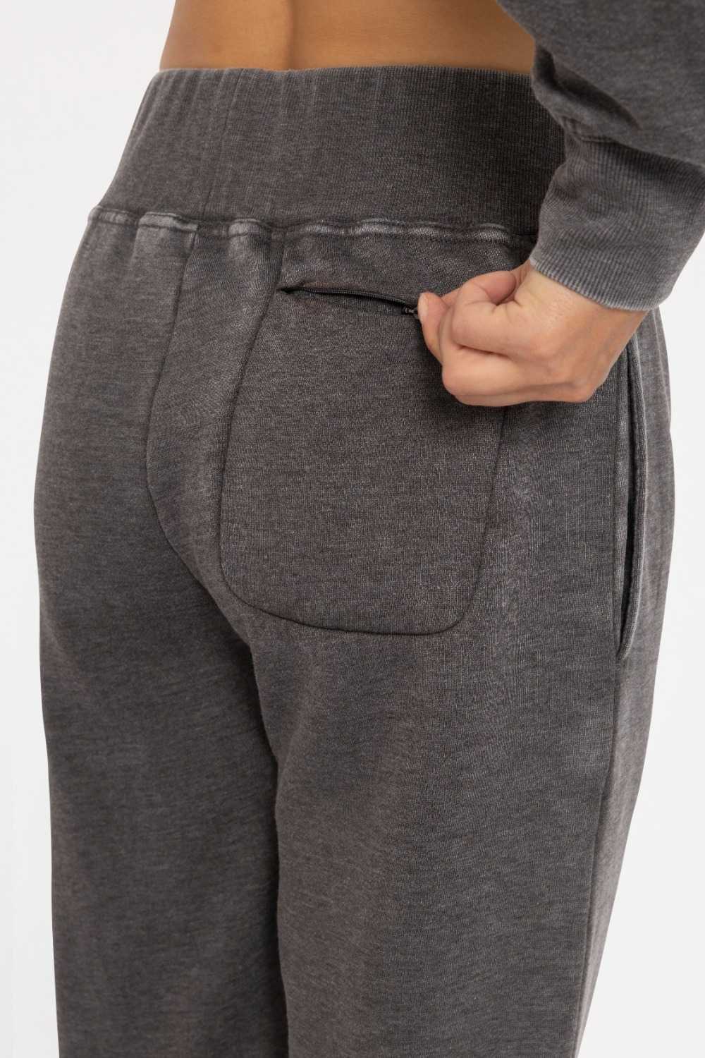 Burned Out Fleece Joggers Black