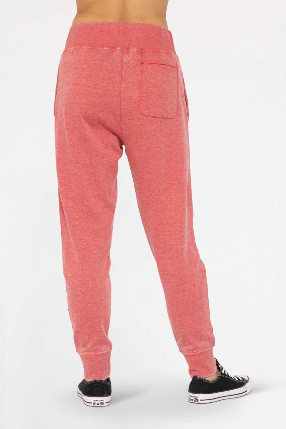 Burned Out Fleece Joggers Cherry