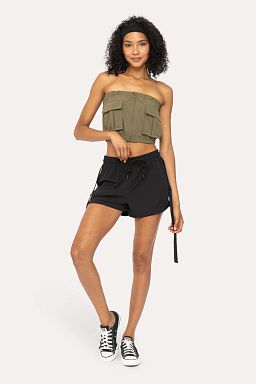 CargoChic Ribstop Tube Top Ivy green