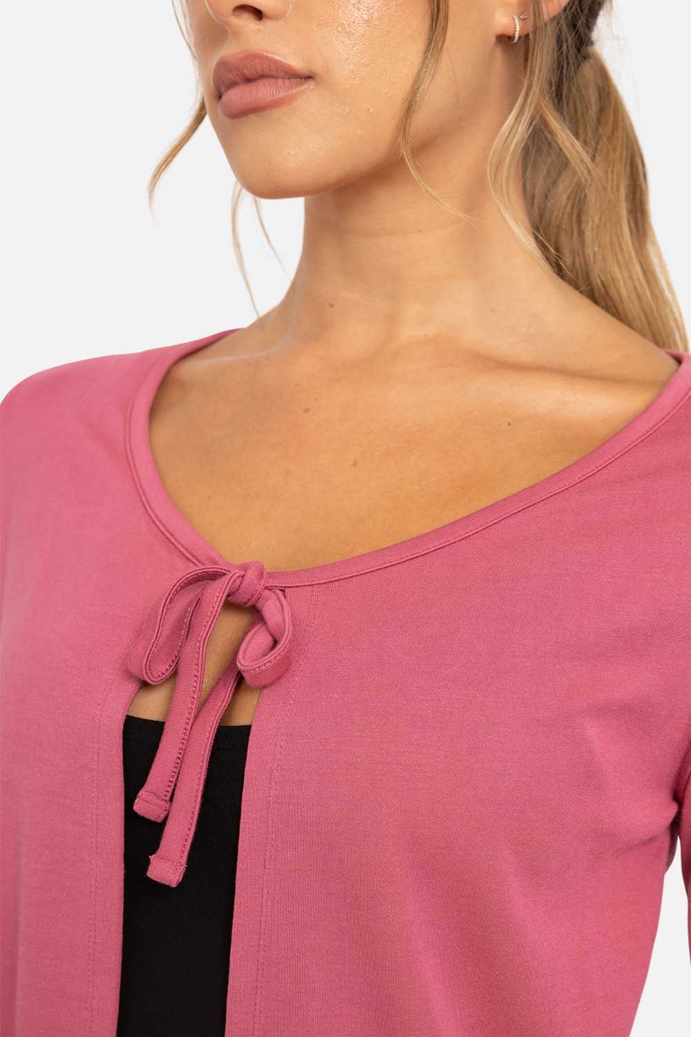 Charming Ballet Tie-Front Sweater Soft magenta