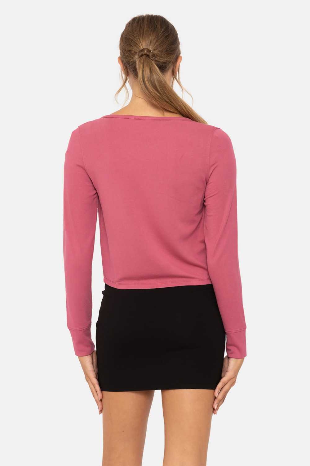 Charming Ballet Tie-Front Sweater Soft magenta