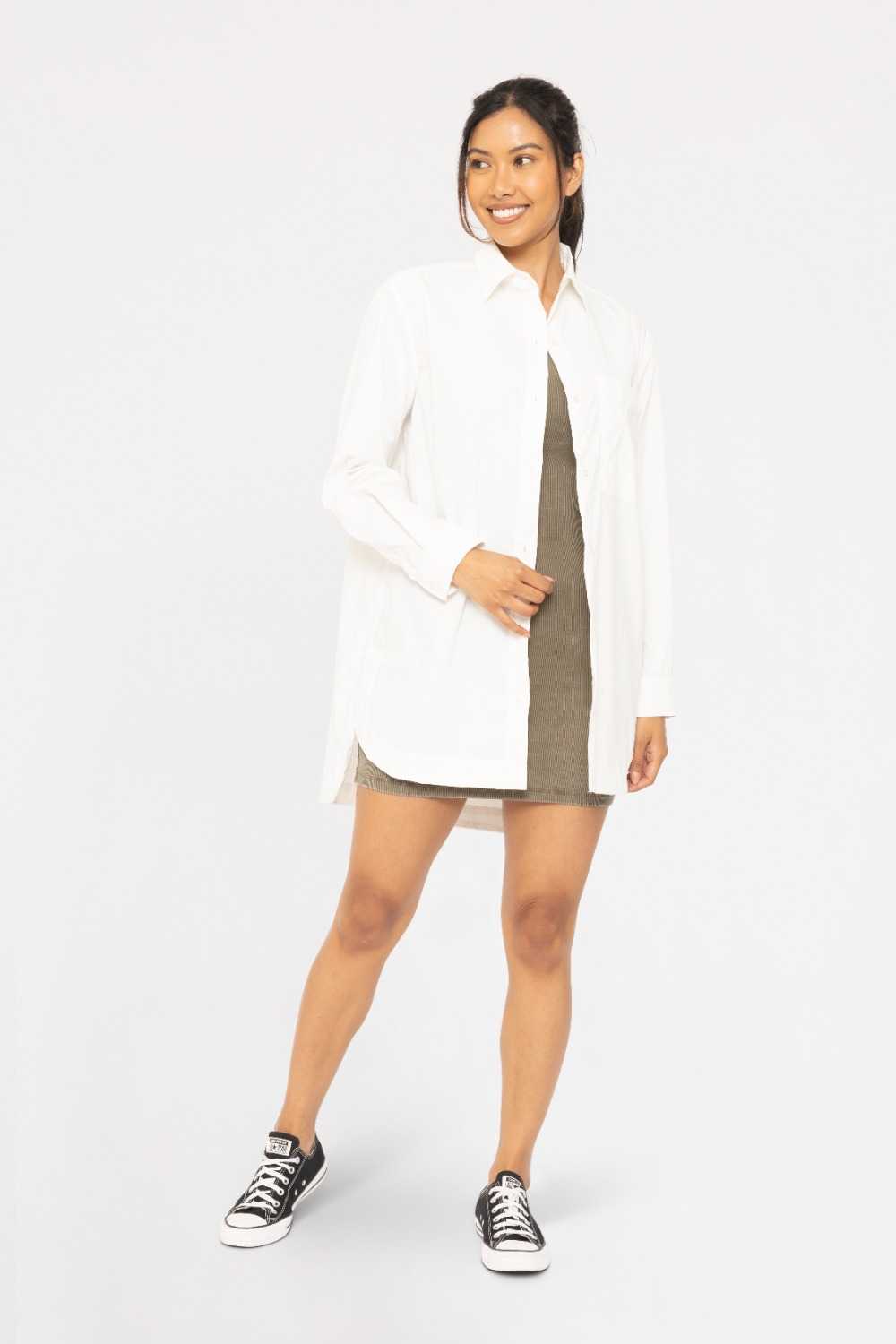 Classic Oversized Button-Up Shirt White