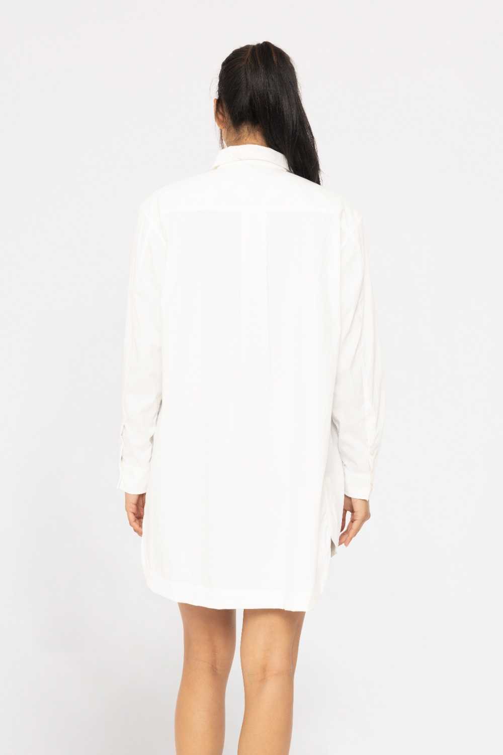Classic Oversized Button-Up Shirt White