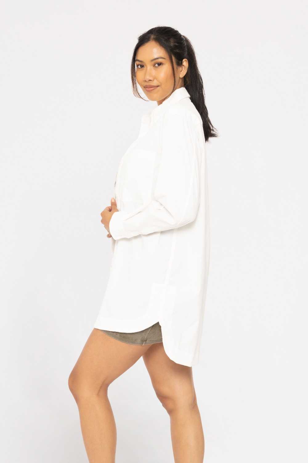 Classic Oversized Button-Up Shirt White
