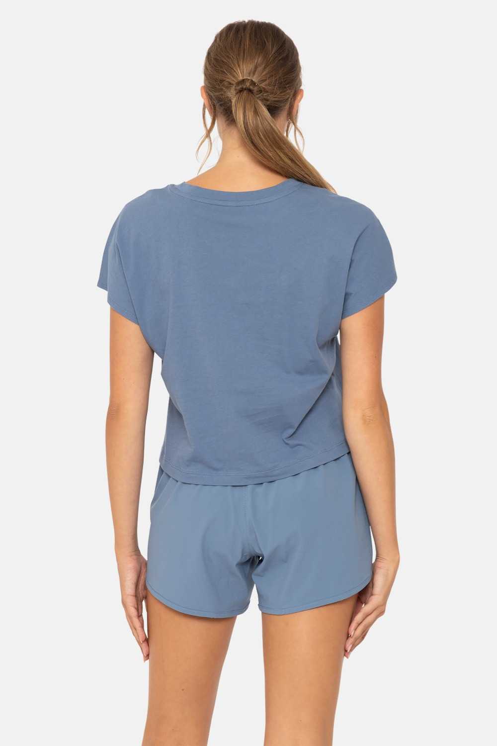 Core Cotton Boxy Tee Washed denim