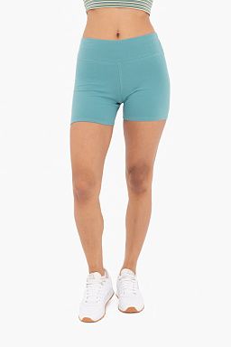 Cotton Blend Biker Shorts Grey teal