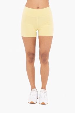 Cotton Blend Biker Shorts Lemon