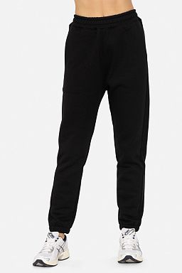 Cotton Blend Fleece Joggers Black