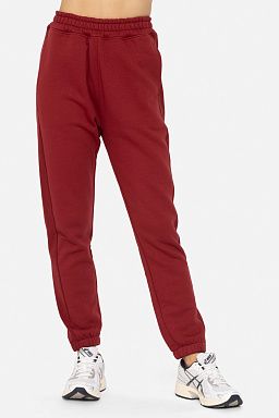 Cotton Blend Fleece Joggers Red velvet