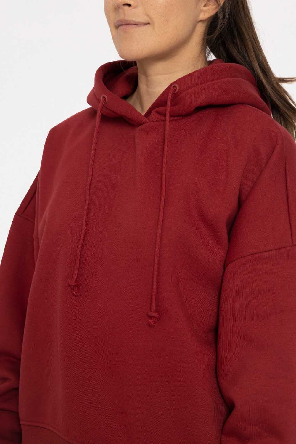 Cotton Blend Oversized Hoodie Red velvet