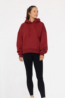 Cotton Blend Oversized Hoodie Red velvet