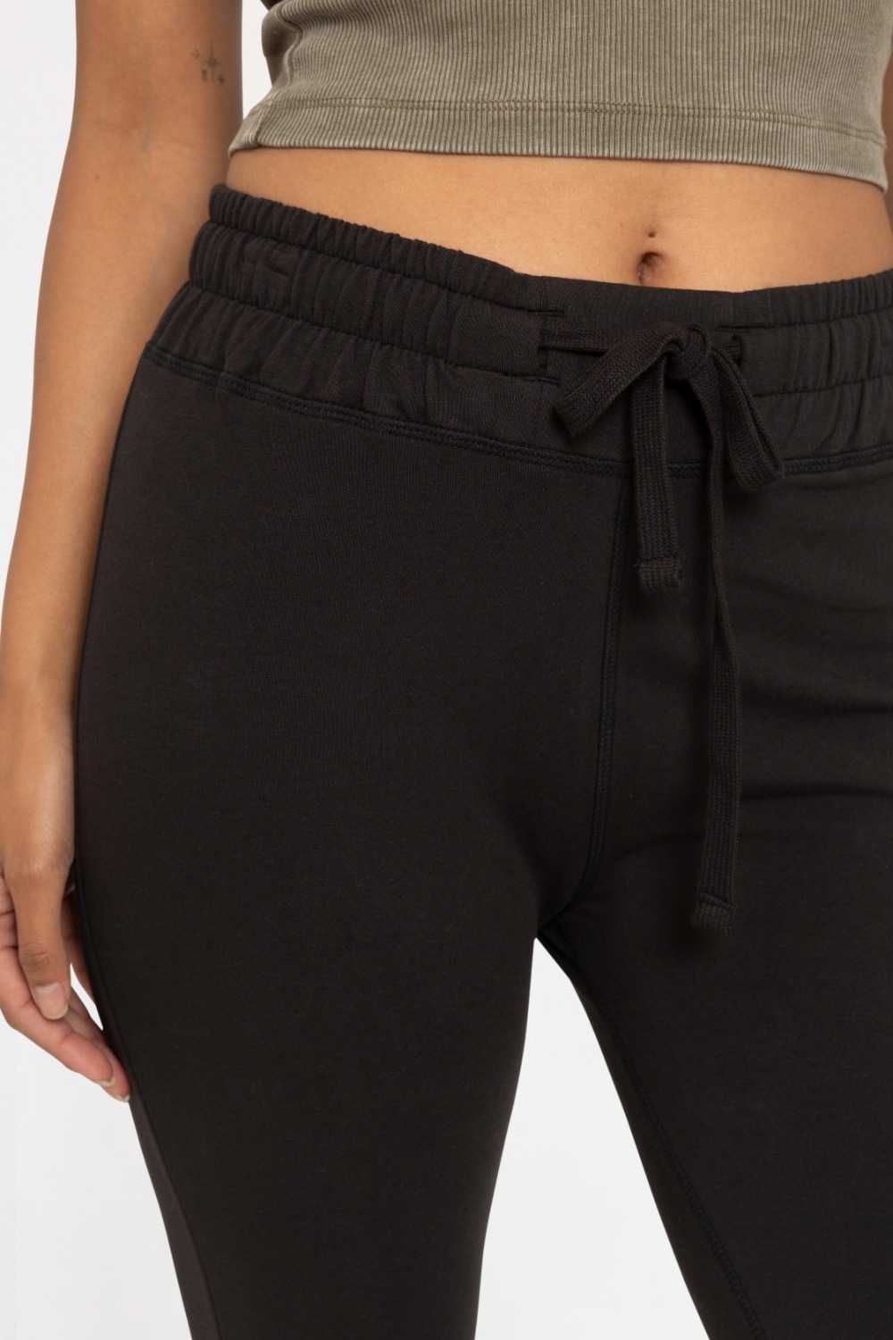 Cotton Blend Slim Fit Foldover Jogger Black