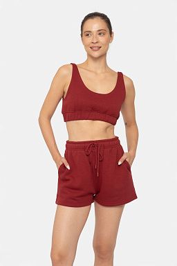 Cotton Blend Sweat Lounge Bra Red velvet