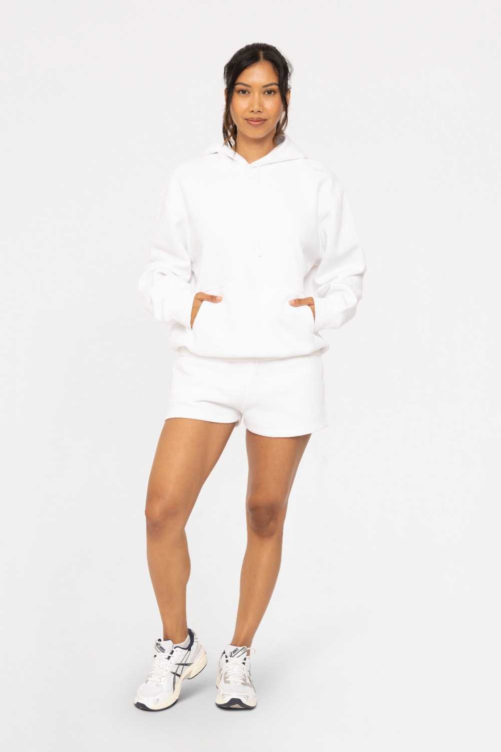 Cotton Blend Sweat Shorts White