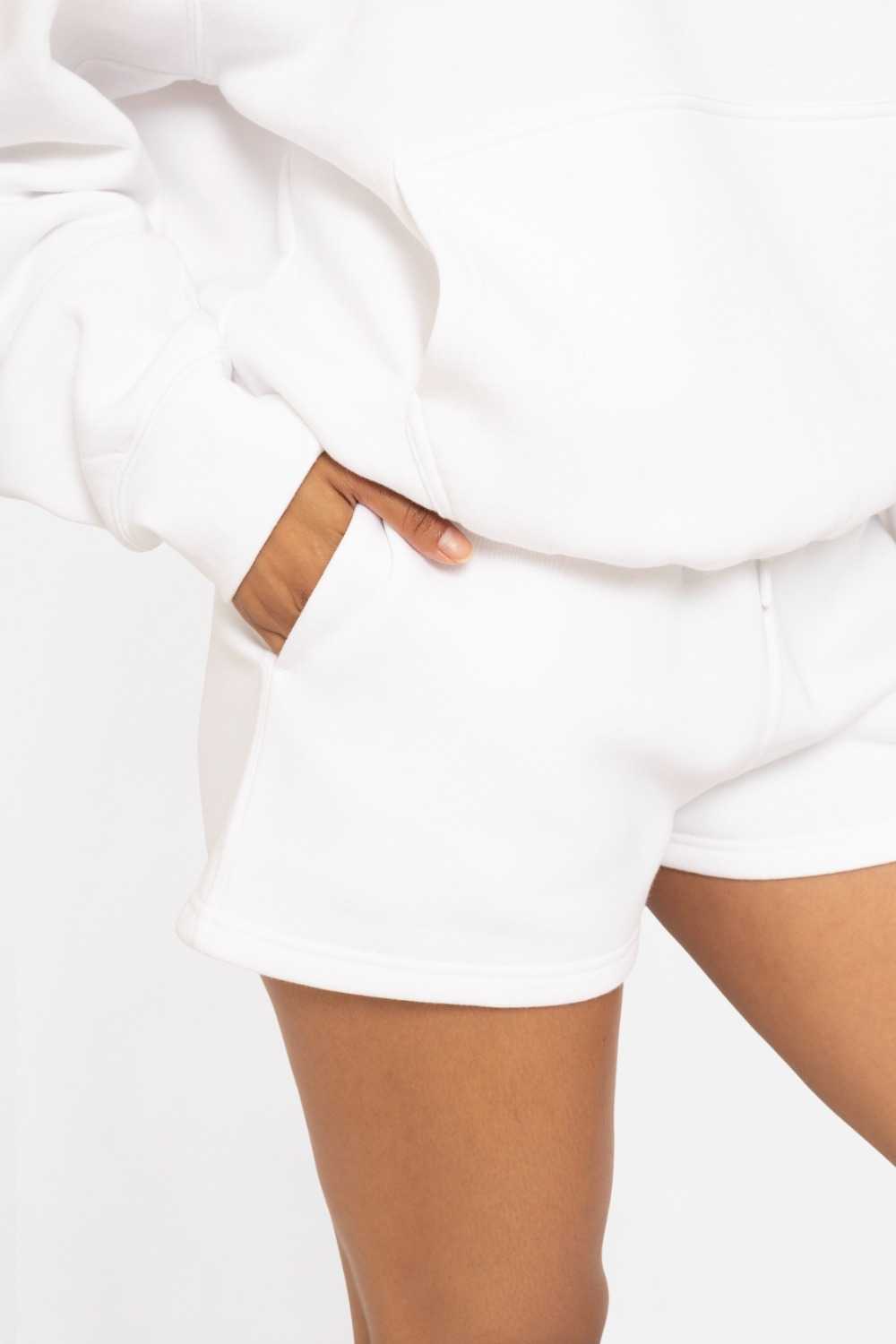 Cotton Blend Sweat Shorts White