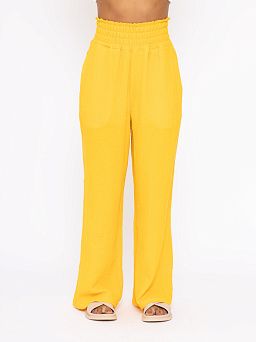 Cotton Gauze Wide Leg Pants Mango