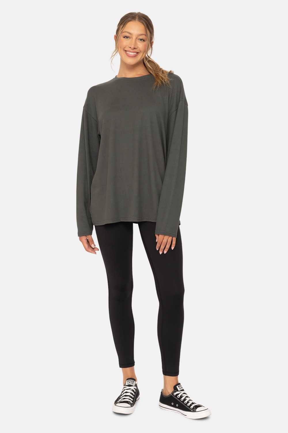 Cozy Boyfriend Hacci Long Sleeve Urban grey