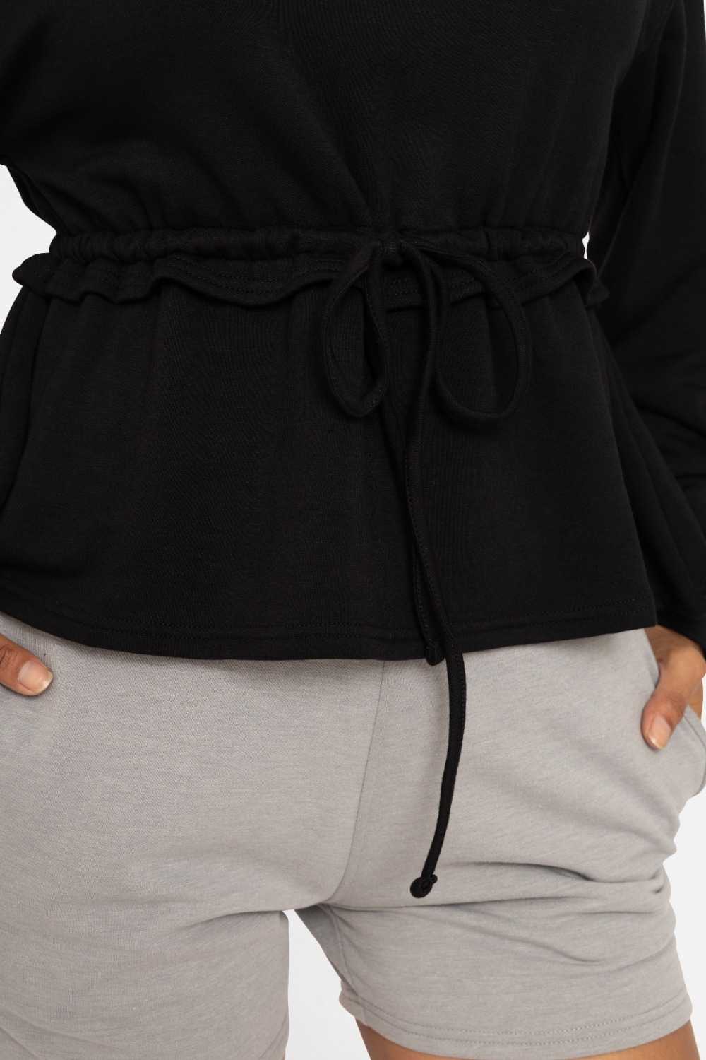 COZY PEPLUM SWEATER Black