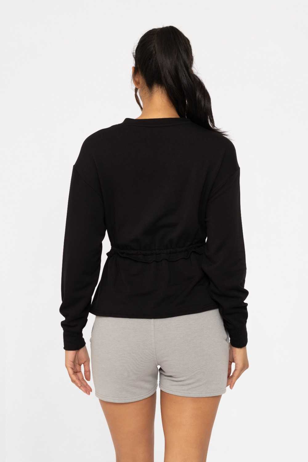 COZY PEPLUM SWEATER Black