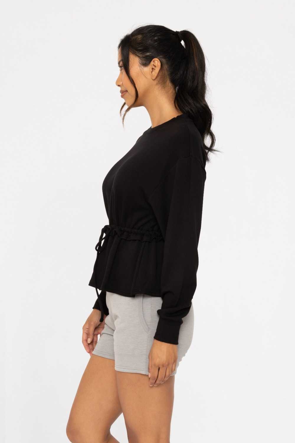 COZY PEPLUM SWEATER Black