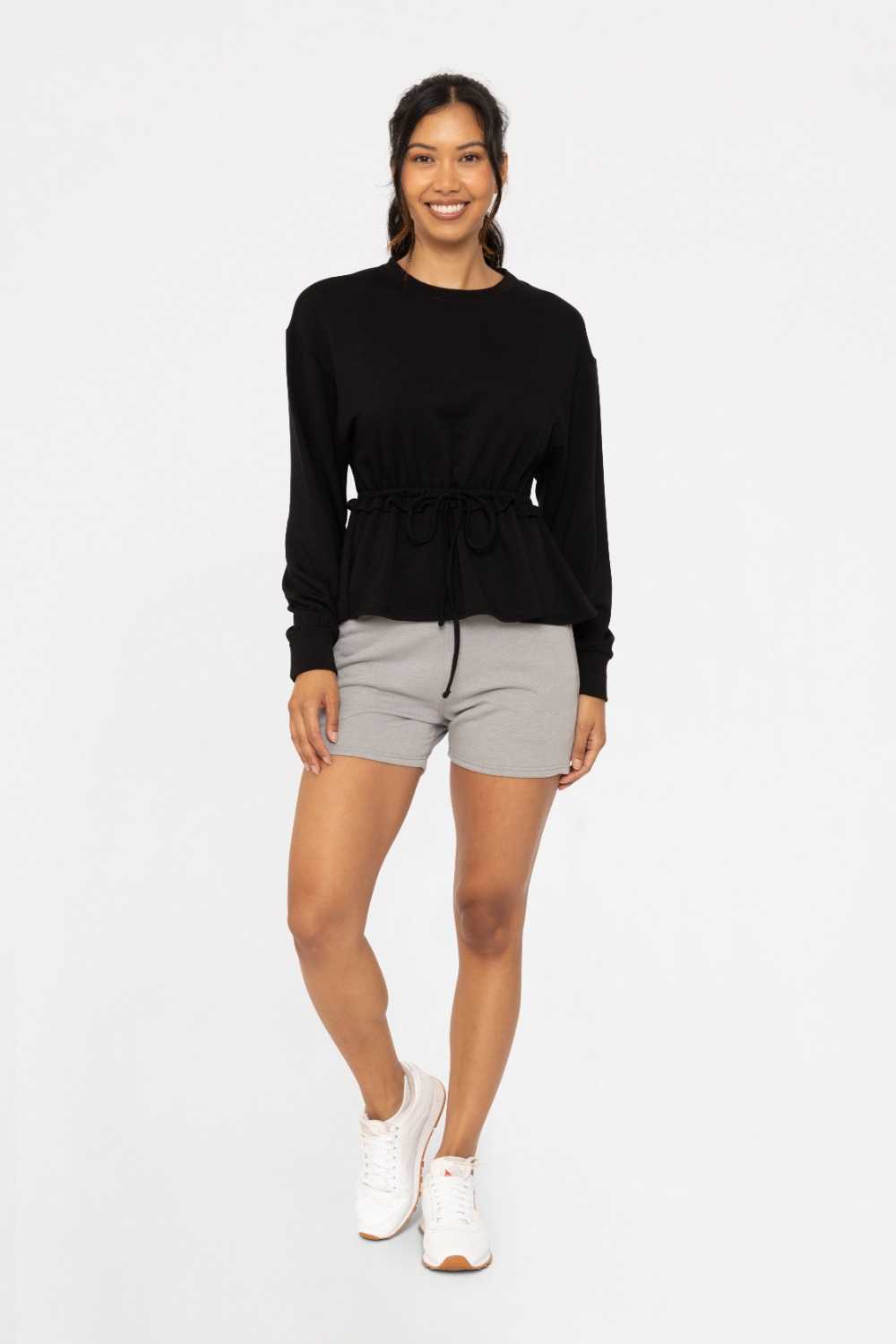 COZY PEPLUM SWEATER Black