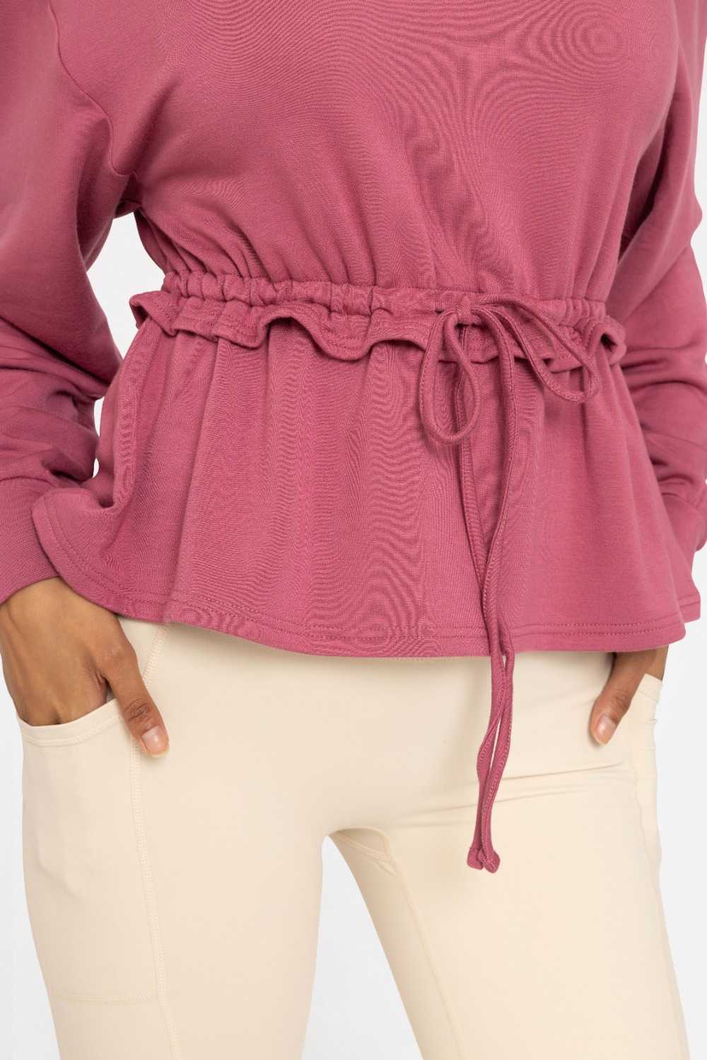 COZY PEPLUM SWEATER Soft magenta
