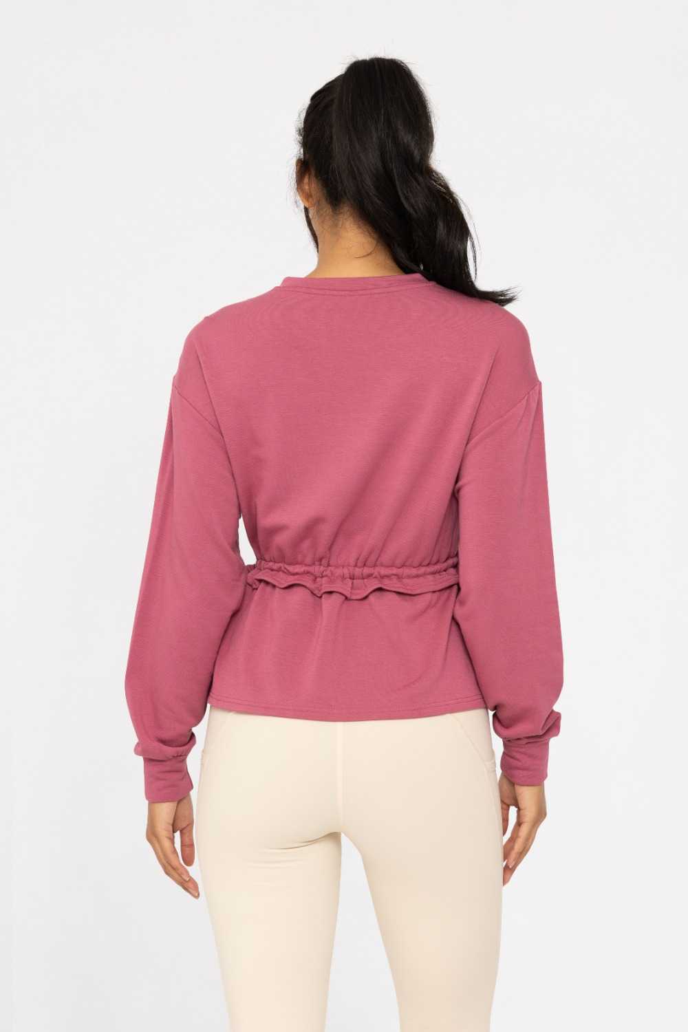 COZY PEPLUM SWEATER Soft magenta