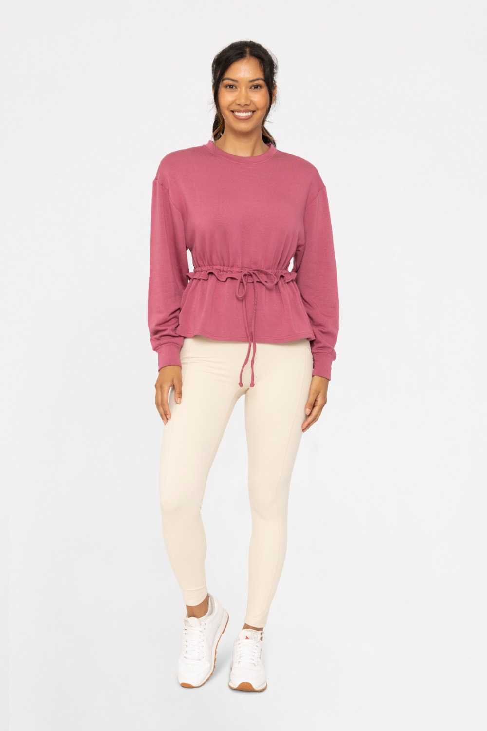 COZY PEPLUM SWEATER Soft magenta