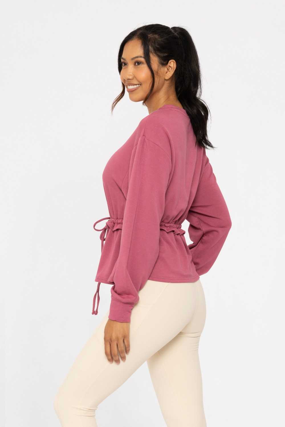 COZY PEPLUM SWEATER Soft magenta